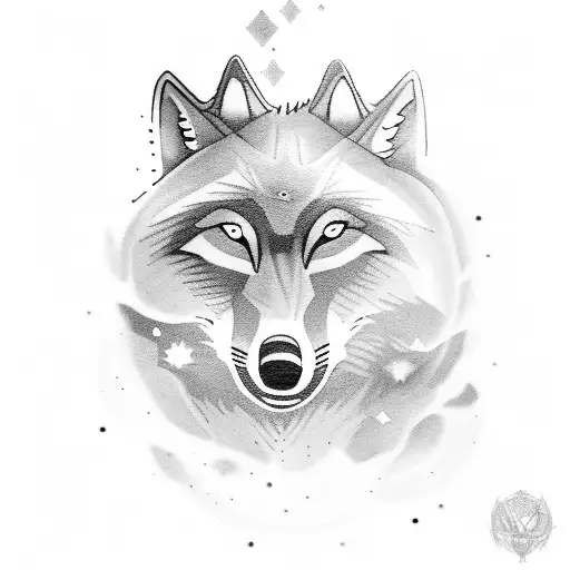 A Pack Of Wolves Led By A Druid In A Moonlit Forest