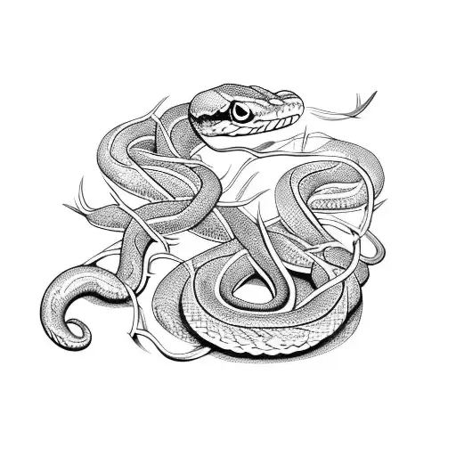 Snake Wrapped Around Thorns