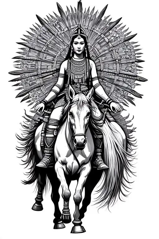 Hmong Shaman On Horse