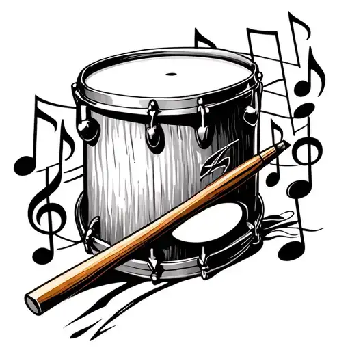 A Drum Sticks With Music Notes