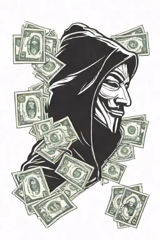 Anonymous Hooded Man With Money