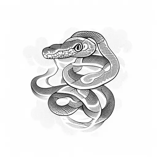 Snake In Cherry Blossoms