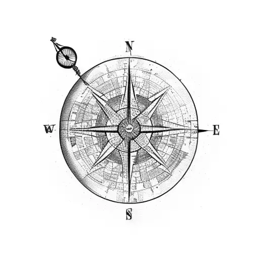 World Globe With A Compass