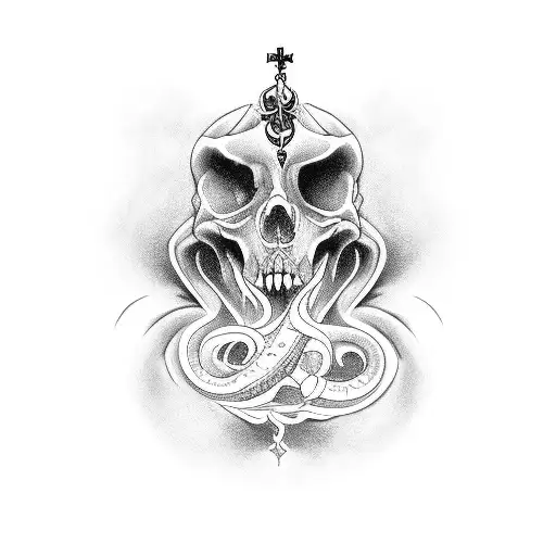 Coroa De Jesus Cristo Dark Com Uma Serpente Enrolada Nela