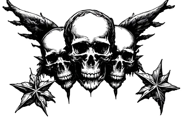 Star Skulls Gothic Tramp Stamp