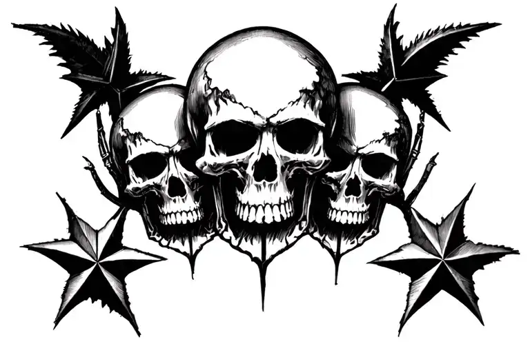 Star Skulls Gothic Tramp Stamp