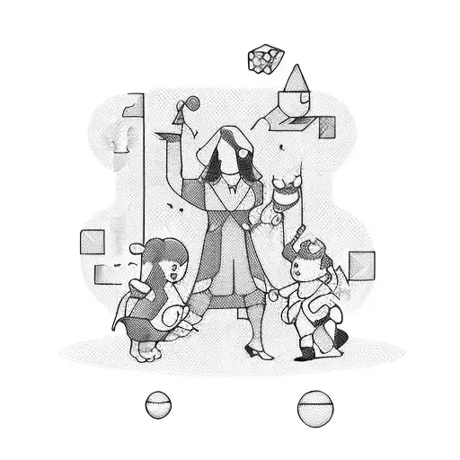 A Playful Game-themed Family Portrait