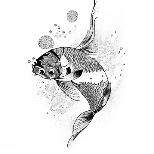 A Majestic Koi Fish Swimming Through A Vibrant Underwater Fireworks Display