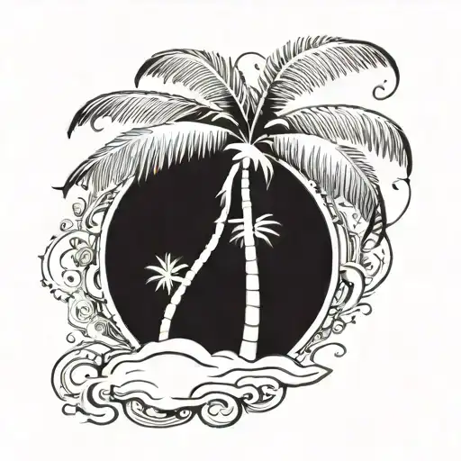 Single Palm Tree Sillouette