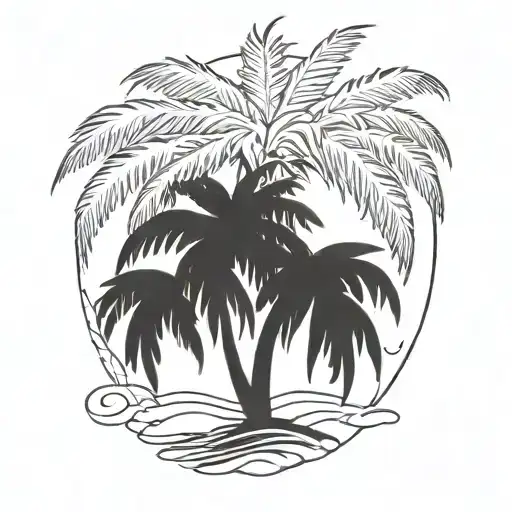 Single Palm Tree Sillouette