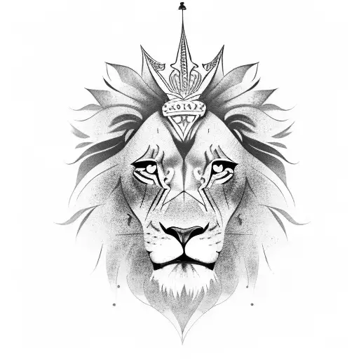 A Stylish And Fierce Lion Crowned With A Dark Halo
