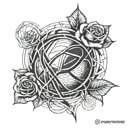 A Basketball Intertwined With A Rose To Symbolize Love For Both The Sport And Nature