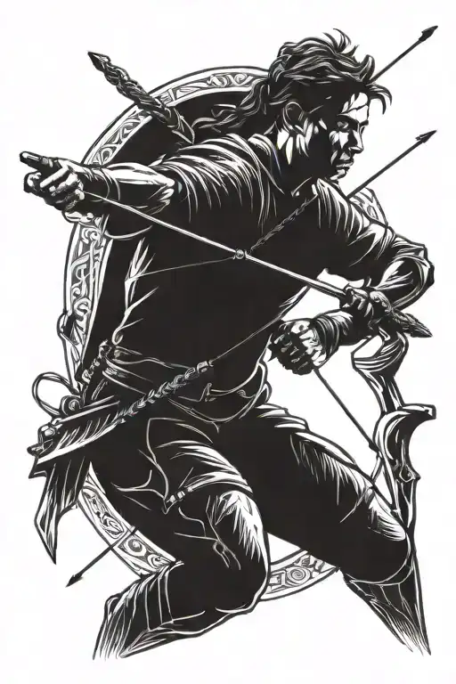 Sagittarius Archer Shooting An Arrow