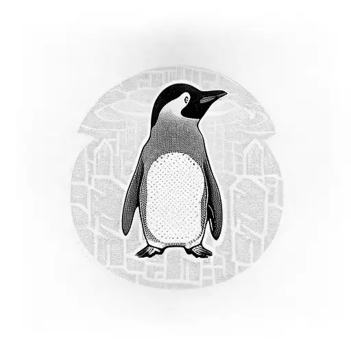 Penguin Wearing A Black Hooded Cloak
