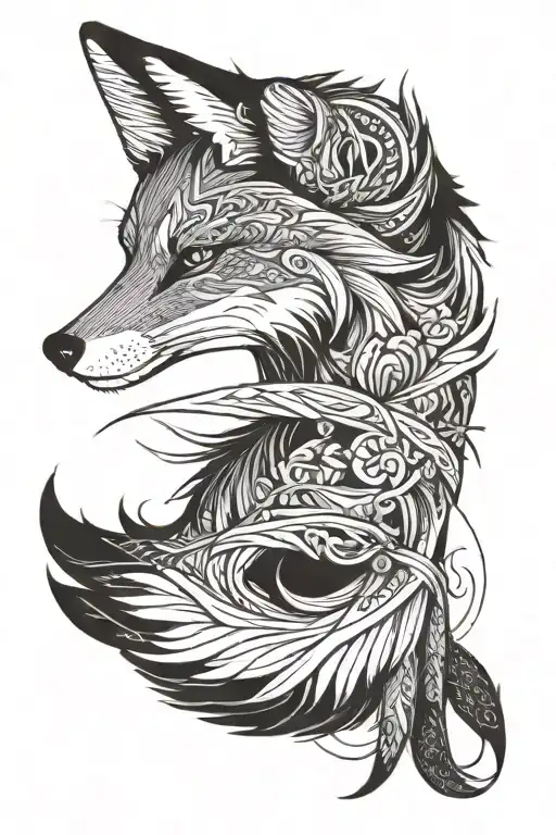 A Fox With Very Long Tails That Wrap Around The Hand