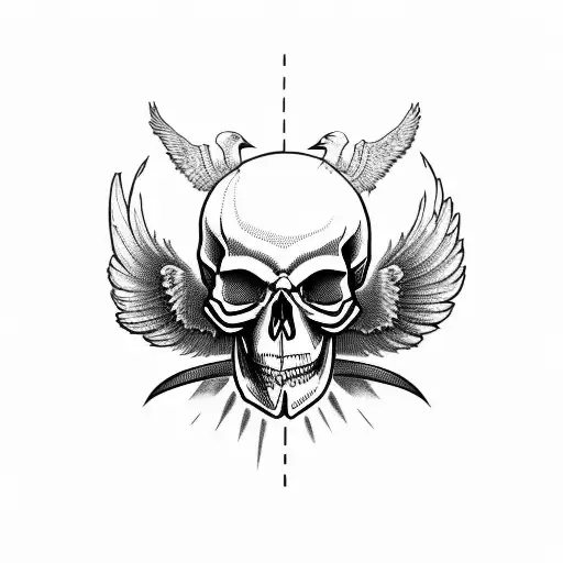 Skull With Raven With Words Mister Misery