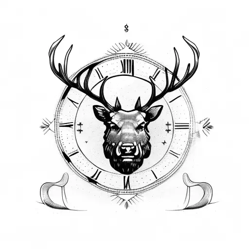 Judges Hammer Beside Stag Clock