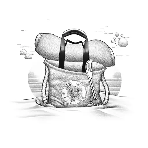 A Doctor's Bag Filled With Beach Essentials Like Sunscreen And A Towel