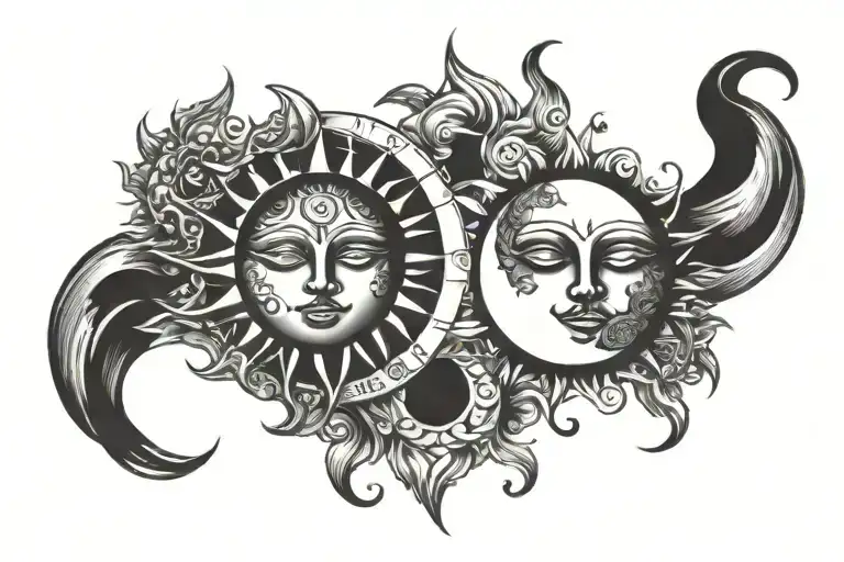Sun And Moon Holding Hands