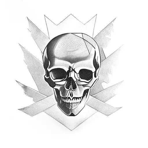 Skull Hand With Scissors