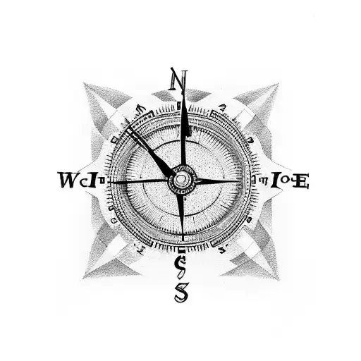 A Clock Face With City Buildings As The Numbers And A Compass Needle As The Hour Hand