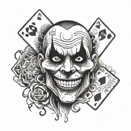 Joker Card Whit 999 At The Bodem Conner And 666 At The Top