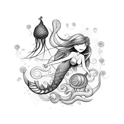 Mermaid And Jellyfish