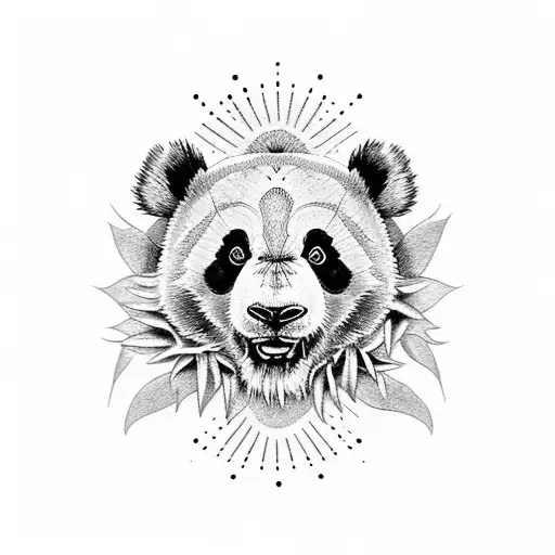 Panda Con Girasoles