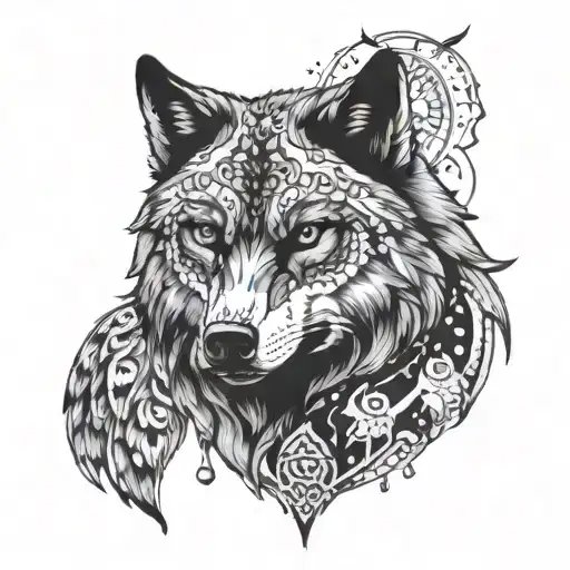 Wolf Mixed With Owl