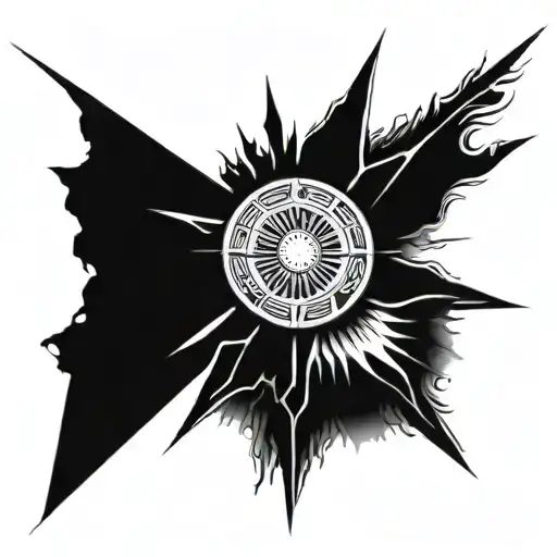 Sun And Its Rays Radiating