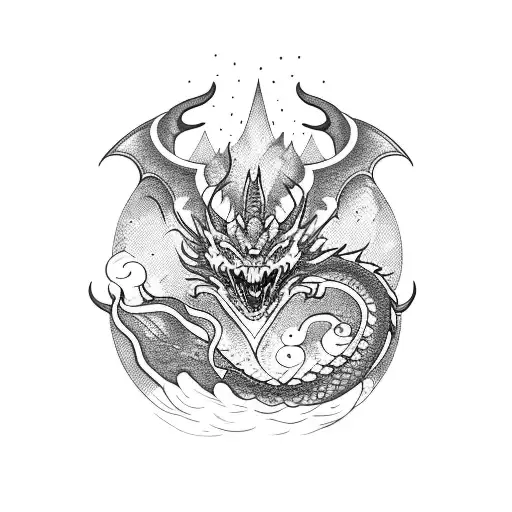 A Dragon Wrapped Around A Traditional Chinese Pagoda