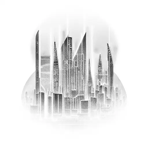 A Futuristic Cyberpunk Cityscape With Neon Lights And Skyscrapers