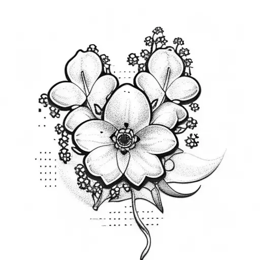 A Minimalistic And Dainty Bouquet Of Lily Of The Valley And Forget Me Not Flowers