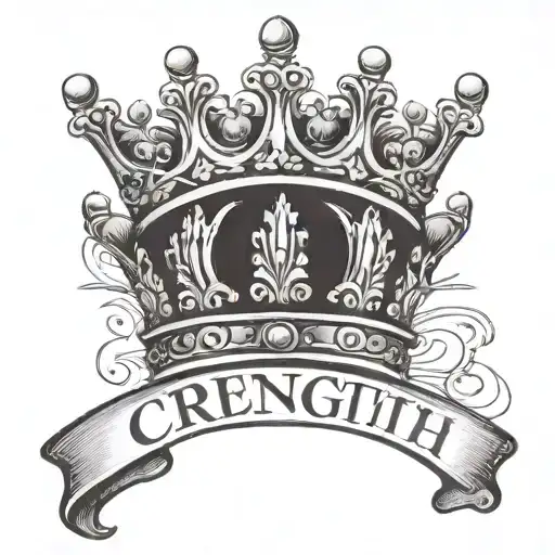 Crown With Saying Crowned By Strength