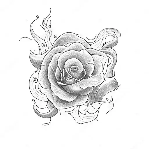 Flowers Whit Fire And Snake