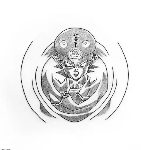 Dragon Ball Z Character In A Traditional Japanese Dragon Style