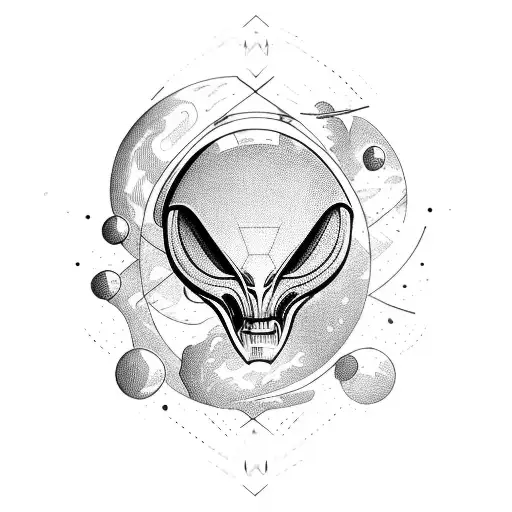 An Alien Exploring A Colorful Planet