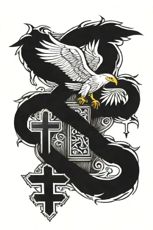 The Word Venable Surrounded By Crosses And An Eagle Holding A Cross