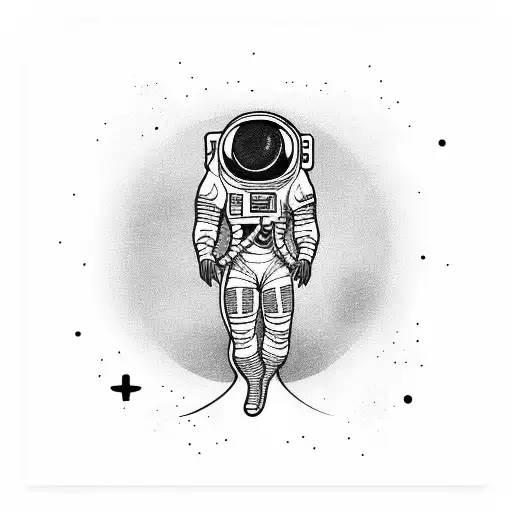 An Alien Astronaut Floating In Zero Gravity