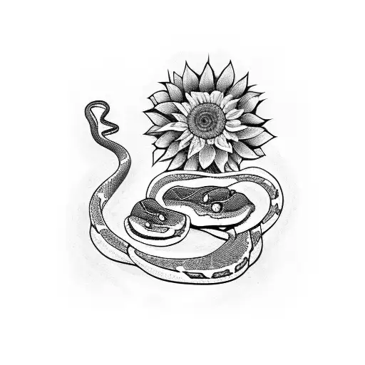 Snake With Sunflower