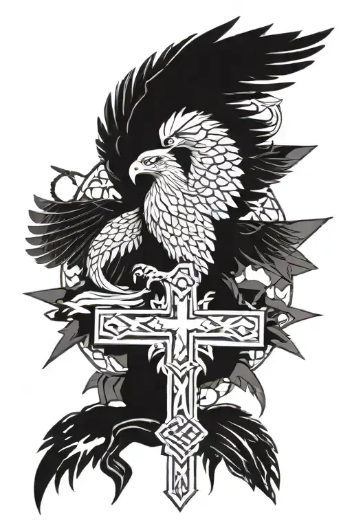 The Word Venable Surrounded By Crosses And An Eagle Holding A Cross