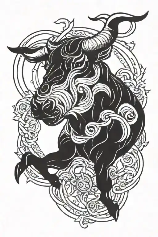 Taurus Zodiac Sign Intertwined