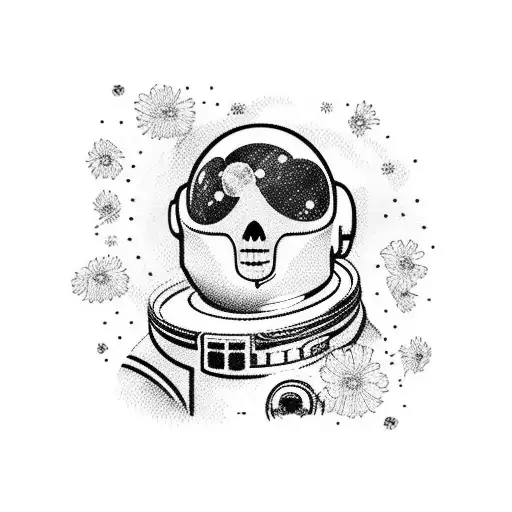 Astronaut Playing Card Games In A Field Of Pink Flowers