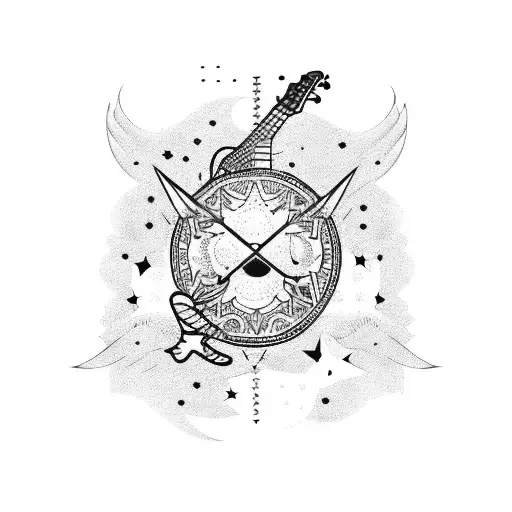 A Guitar Made Of Stars And Moon