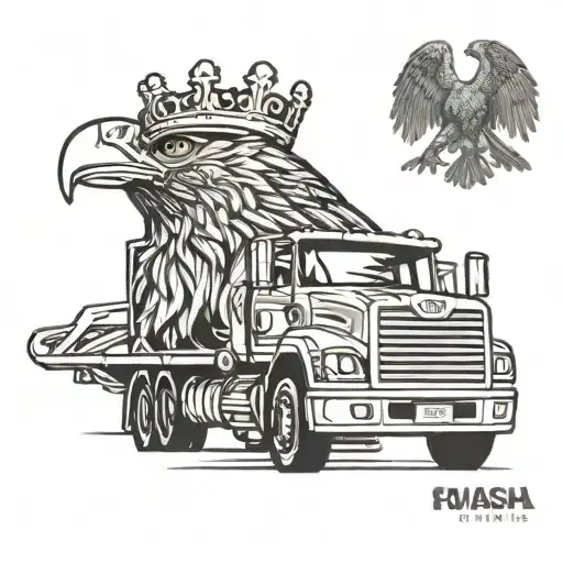 Scania Truck With A Eagle That Has A Crown And On The Foreheal