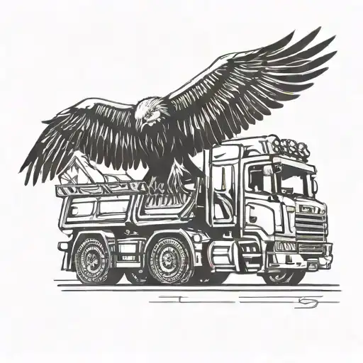 Scania Truck With A Eagle That Has A Crown And On The Foreheal