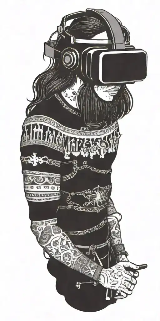 A Software Engineer Coding In A Virtual Reality Medieval World