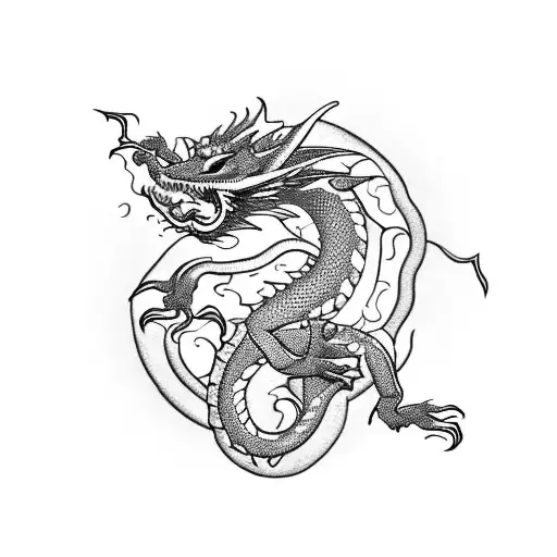 Dragon Making Spiral In A Arm
