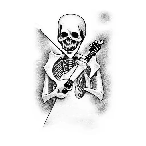 Grim Reaper Playing A Guitar