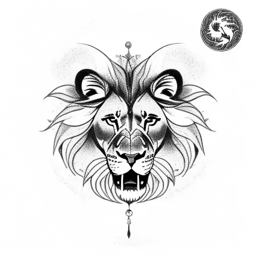 A Majestic Lion Surrounded By Lush Nature And A Halo Of Wealth